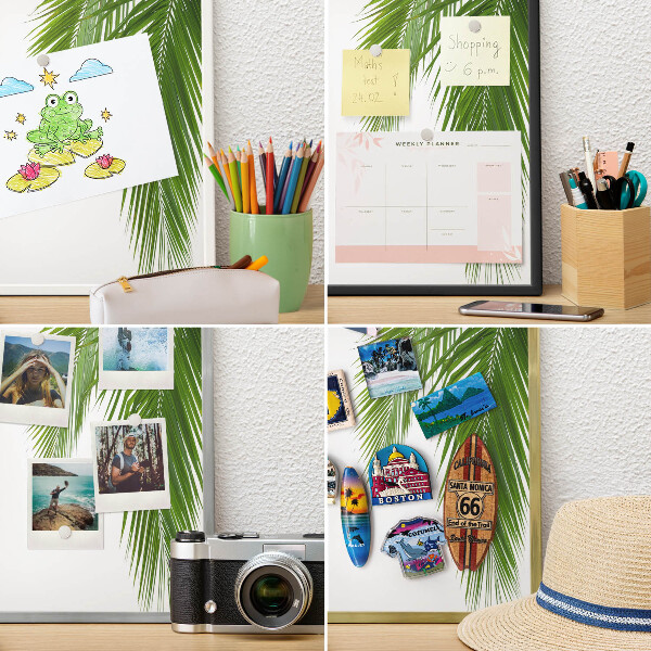 Decoratief metalen magneetbord in een zilveren lijst Exotische natuur