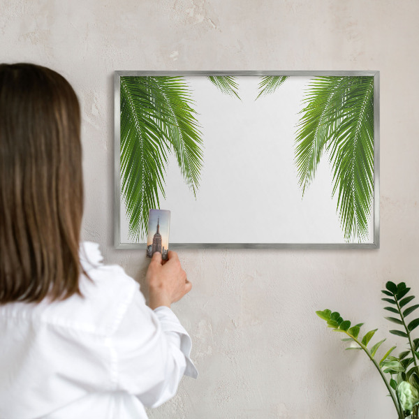 Decoratief metalen magneetbord in een zilveren lijst Exotische natuur