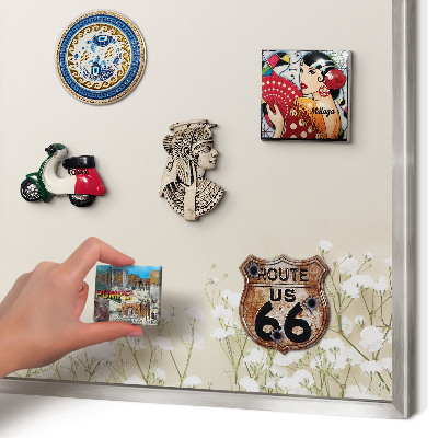 Magneetbord voor souvenir magneten met zilveren lijst Subtiele natuur