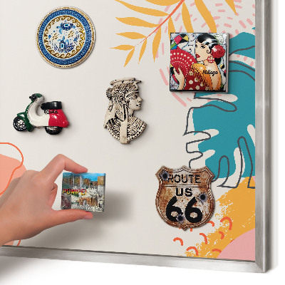 Decoratief metalen magneetbord in een zilveren lijst Moderne natuur