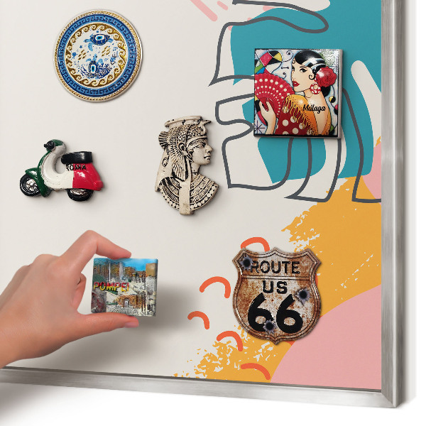 Decoratief metalen magneetbord in een zilveren lijst Moderne natuur
