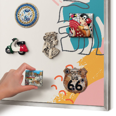 Decoratief metalen magneetbord in een zilveren lijst Moderne natuur