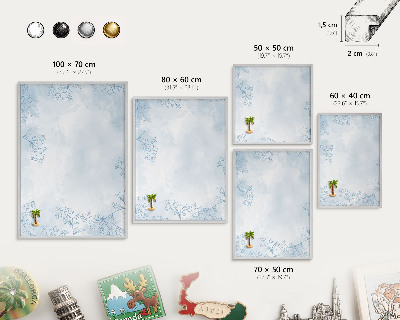 Decoratief metalen magneetbord in een zilveren lijst Bloemrijke elegantie
