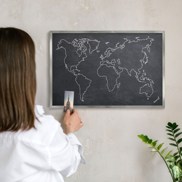 Decoratief metalen magneetbord in een zilveren lijst Krijtwereld