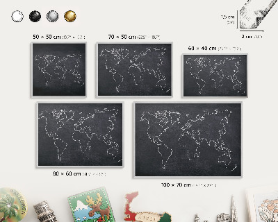 Decoratief metalen magneetbord in een zilveren lijst Krijtwereld