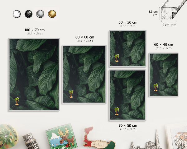 Magneetbord voor souvenir magneten met zilveren lijst Het groen van de natuur
