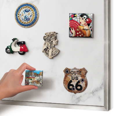 Magneetbord voor souvenir magneten met zilveren lijst Elegant marmer