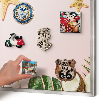Decoratief metalen magneetbord in een zilveren lijst Tropische vakantie