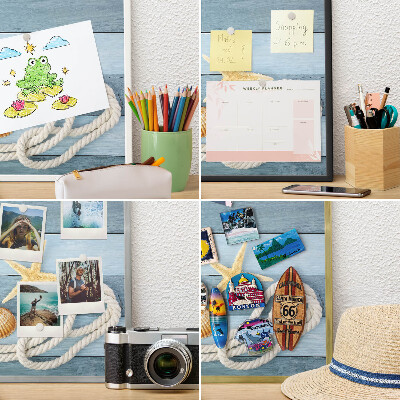 Magneetbord voor souvenir magneten met zilveren lijst Maritiem klimaat