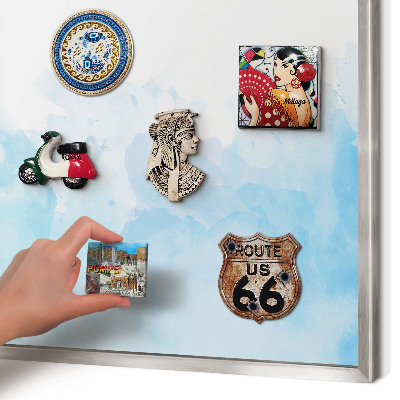 Magneetbord voor souvenir magneten met zilveren lijst Rustgevend landschap