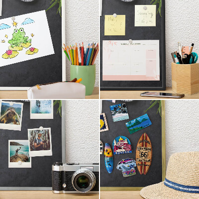 Magneetbord voor souvenir magneten met zilveren lijst Vakantiesfeer
