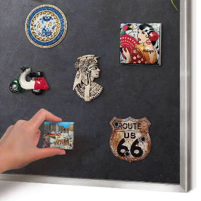 Magneetbord voor souvenir magneten met zilveren lijst Vakantiesfeer
