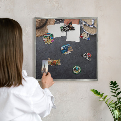 Magneetbord voor souvenir magneten met zilveren lijst Vakantiesfeer