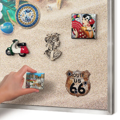 Decoratief metalen magneetbord in een zilveren lijst Zomerse ontspanning