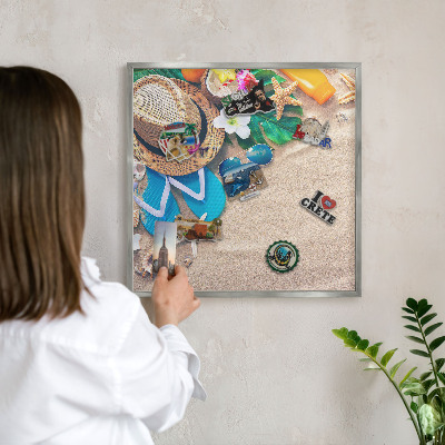 Decoratief metalen magneetbord in een zilveren lijst Zomerse ontspanning