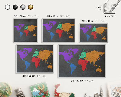 Magneetbord voor souvenir magneten met zilveren lijst Kleurenkaart