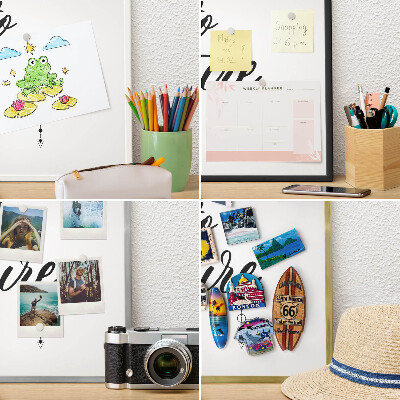 Decoratief metalen magneetbord in een zilveren lijst Avontuur wacht.