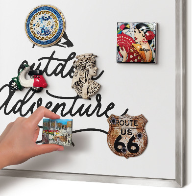 Decoratief metalen magneetbord in een zilveren lijst Bergavontuur