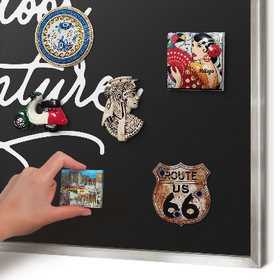 Magneetbord voor souvenir magneten met zilveren lijst Buitenavontuur