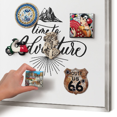 Decoratief metalen magneetbord in een zilveren lijst De ontdekkingsreis