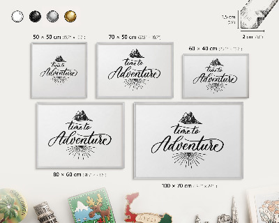 Decoratief metalen magneetbord in een zilveren lijst De ontdekkingsreis