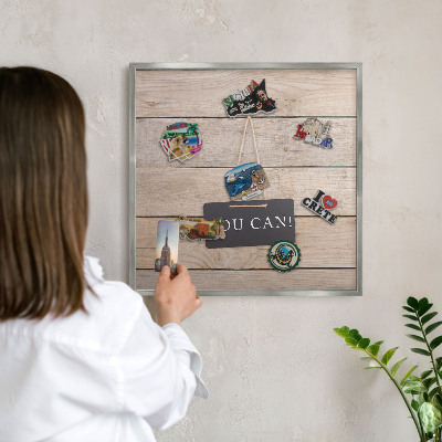 Decoratief metalen magneetbord in een zilveren lijst Motivatie elke dag