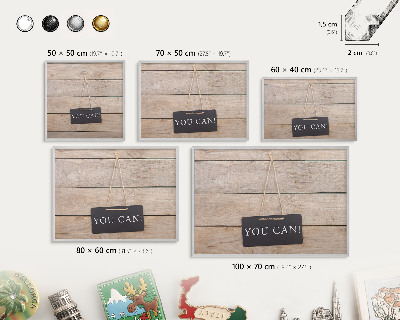 Decoratief metalen magneetbord in een zilveren lijst Motivatie elke dag