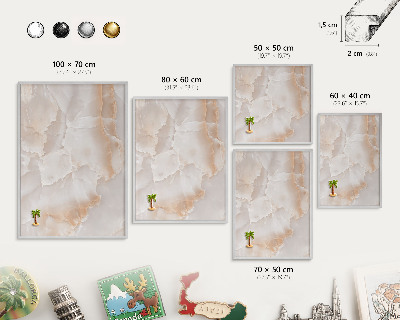 Decoratief metalen magneetbord in een zilveren lijst Subtiele golven