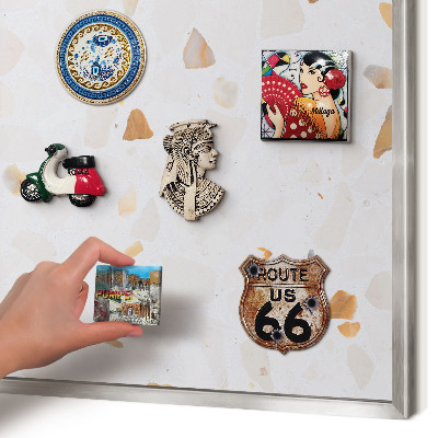 Decoratief metalen magneetbord in een zilveren lijst Warm mozaïek