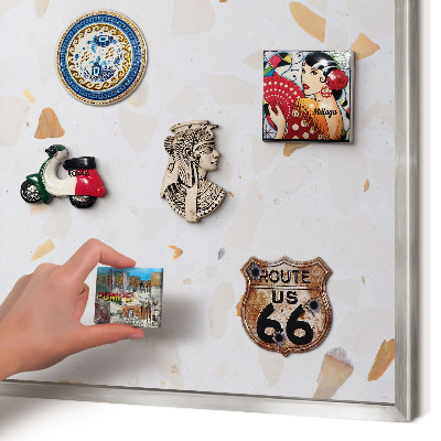 Decoratief metalen magneetbord in een zilveren lijst Warm mozaïek