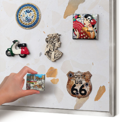 Decoratief metalen magneetbord in een zilveren lijst Warm mozaïek