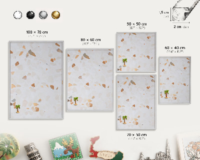 Decoratief metalen magneetbord in een zilveren lijst Warm mozaïek