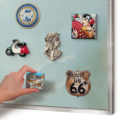 Magneetbord voor souvenir magneten met zilveren lijst Vreedzame harmonie