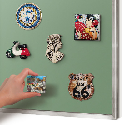 Magneetbord voor souvenir magneten met zilveren lijst Gedempt groen