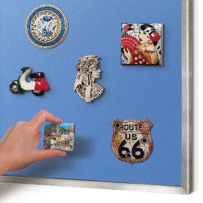 Decoratief metalen magneetbord in een zilveren lijst Blauwe kleur