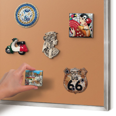 Decoratief metalen magneetbord in een zilveren lijst Doffe oranje