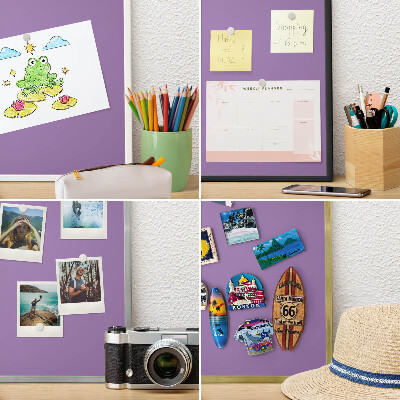 Magneetbord voor souvenir magneten met zilveren lijst Violet