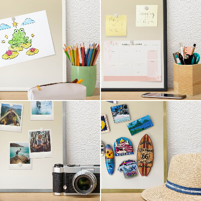 Decoratief metalen magneetbord in een zilveren lijst Crèmekleurige overgang