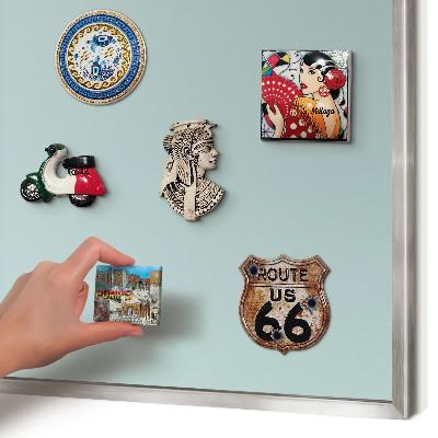 Magneetbord voor souvenir magneten met zilveren lijst Turkooizen kleurovergang