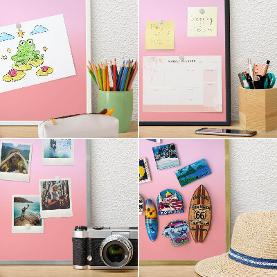 Decoratief metalen magneetbord in een zilveren lijst Subtiele kleurovergang