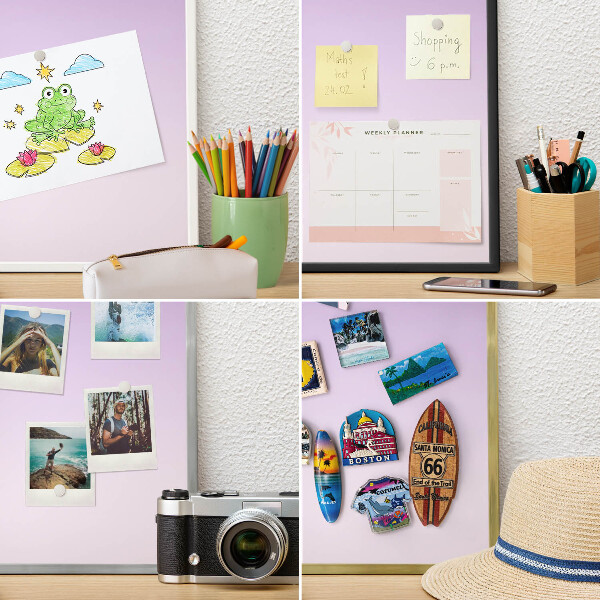 Magneetbord voor souvenir magneten met zilveren lijst Subtiele kleurovergang