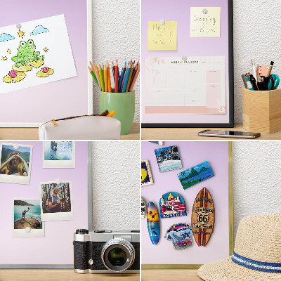 Magneetbord voor souvenir magneten met zilveren lijst Subtiele kleurovergang