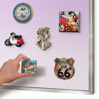 Magneetbord voor souvenir magneten met zilveren lijst Subtiele kleurovergang