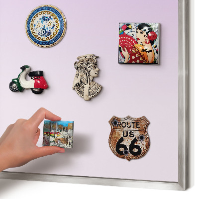 Magneetbord voor souvenir magneten met zilveren lijst Subtiele kleurovergang