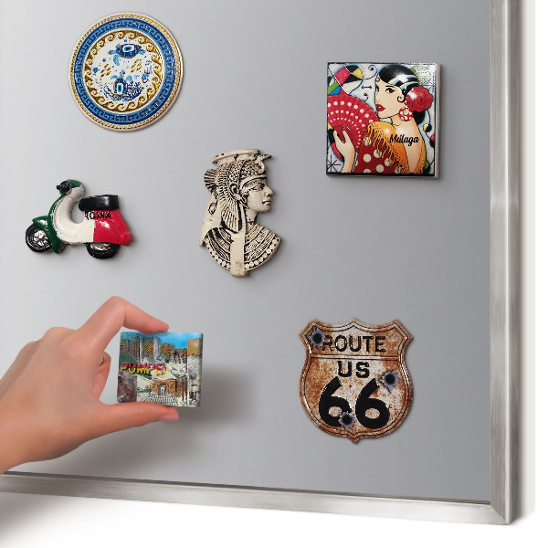Magneetbord voor souvenir magneten met zilveren lijst Grijze gradiënt