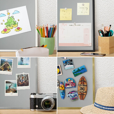 Decoratief metalen magneetbord in een zilveren lijst Blauwe gradiënt