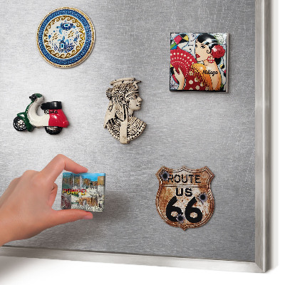 Magneetbord voor souvenir magneten met zilveren lijst Metaalachtig oppervlak