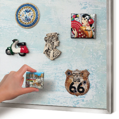 Magneetbord voor souvenir magneten met zilveren lijst Pastelkleurige schaafwonden
