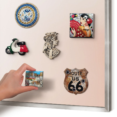 Magneetbord voor souvenir magneten met zilveren lijst Pastel Charm