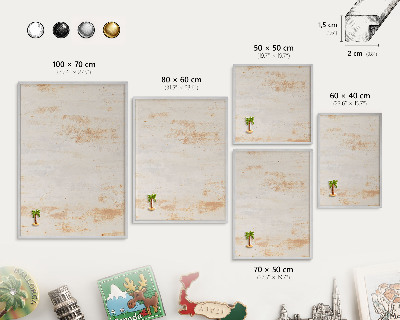 Decoratief metalen magneetbord in een zilveren lijst Roestige textuur
